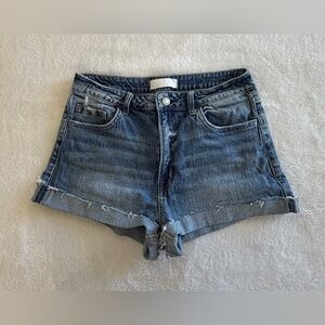 Size L VERVET Boutique Denim Shorts High Rise Cuffed Frayed Hem Trendy